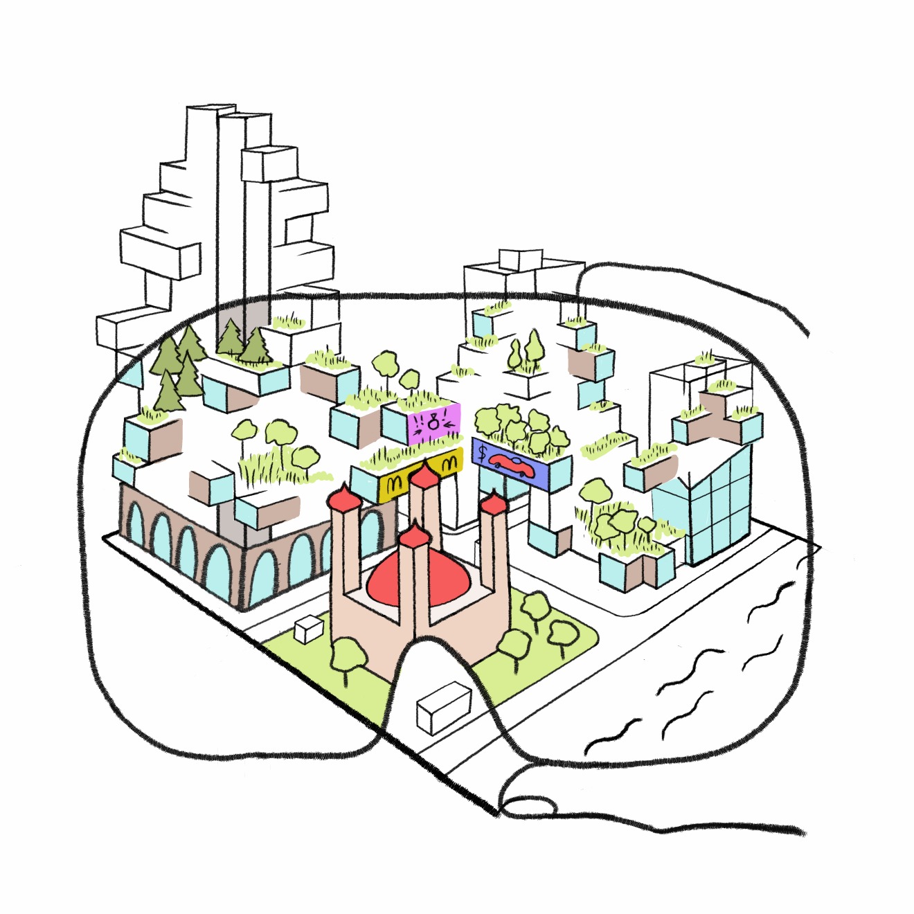 Architectural master’s thesis illustration